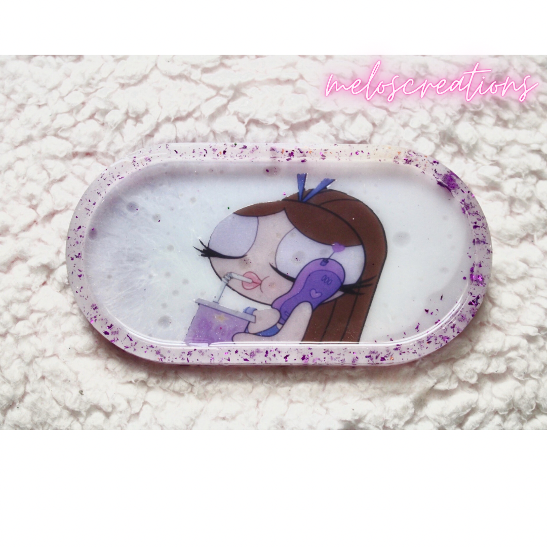Purple resin dish